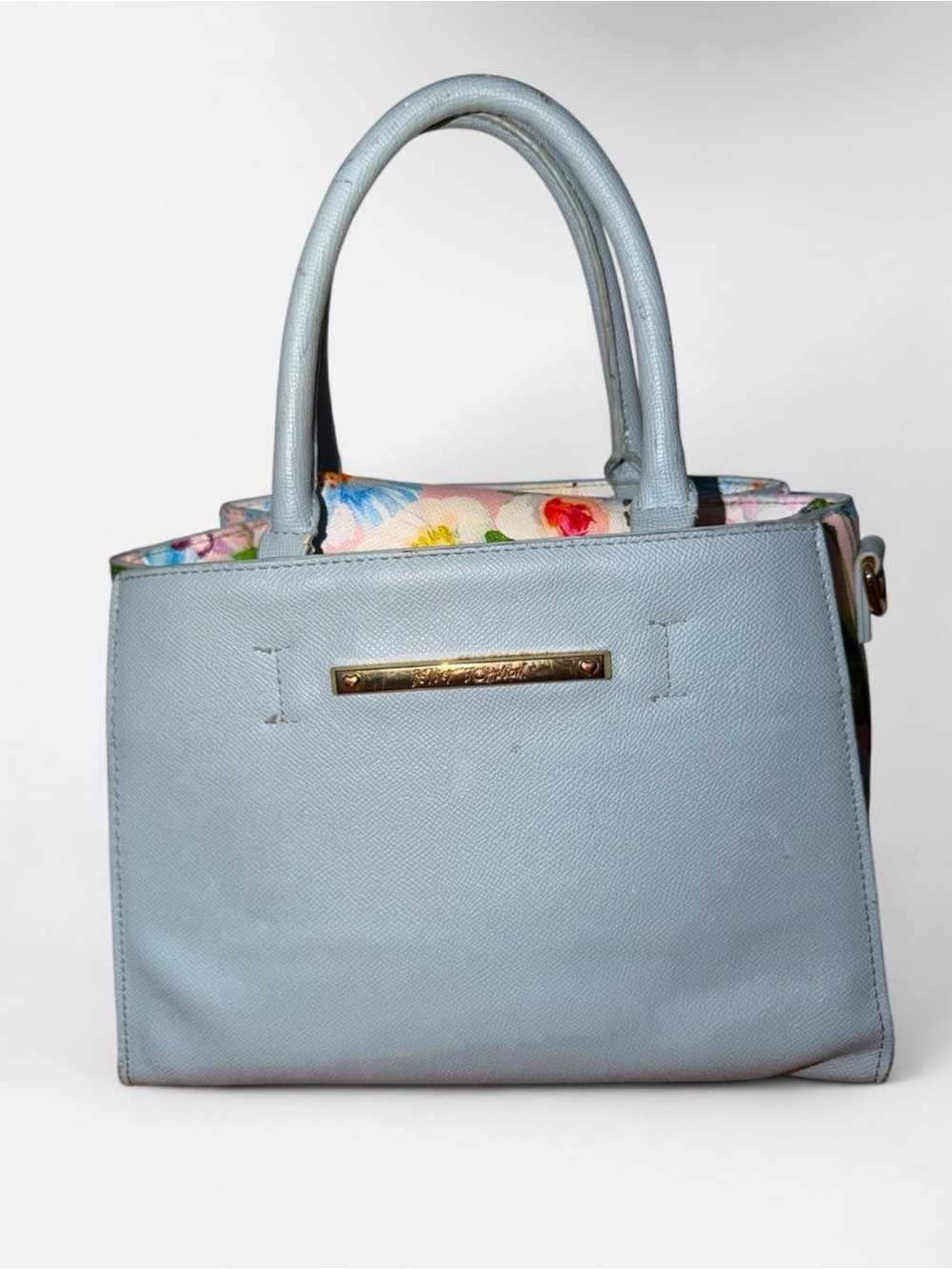 Betsey Johnson Chloe Floral-Trimmed Satchel Handbag